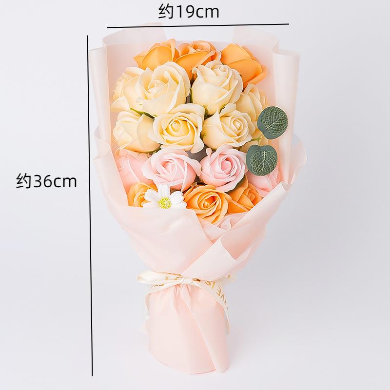 18朵玫瑰香皂跨花礼盒生肥皂束花情人节圣诞节礼物日小礼品境18朵