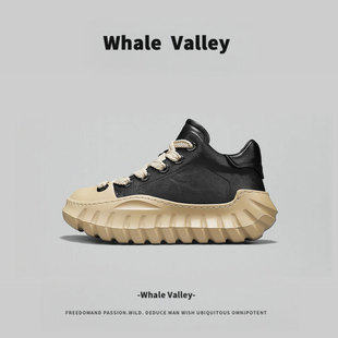 Valley外贸老爹鞋 厚底增高皮面运动潮鞋 男款 加绒大棉鞋 冬季 Whale