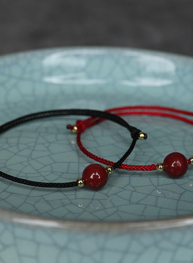 追师朱砂手串转运珠情侣红绳编织手链脚链上岸手绳男女儿童本命年