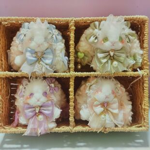 可爱Lolita兔挂件高颜值毛绒玩偶治愈系公仔钥匙扣小白兔玩偶礼物