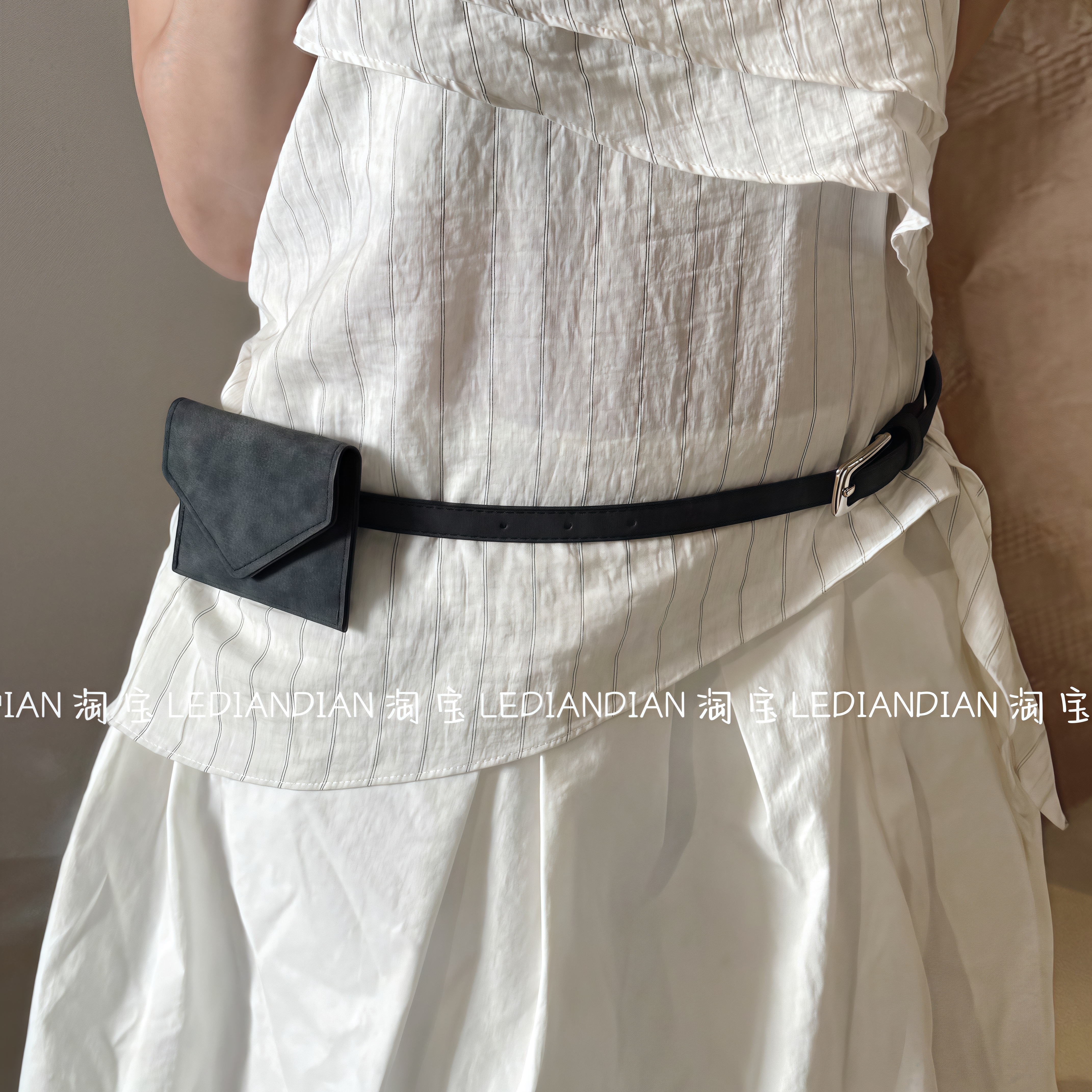 韩系磨砂小黑包零钱包腰包