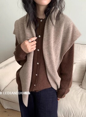 100%羊毛！围巾披肩屁帘3用款大三角巾女秋冬保暖INS韩风服饰搭配