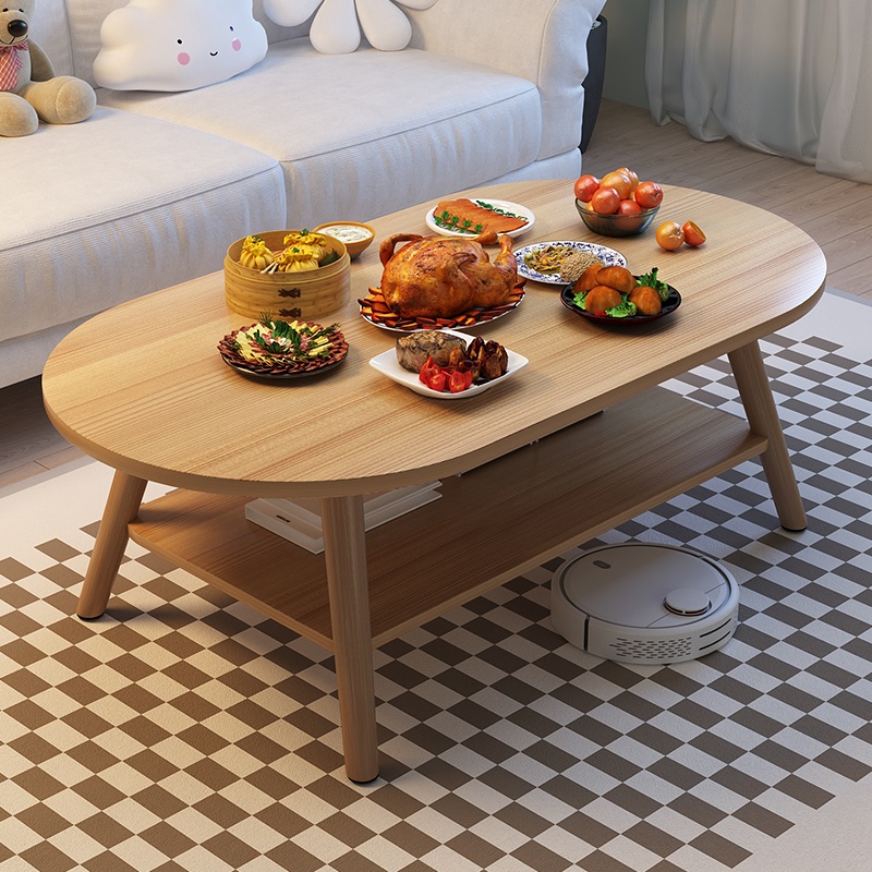 速发茶几餐桌二家一边合小户型桌子客厅合用方桌茶几沙发组桌