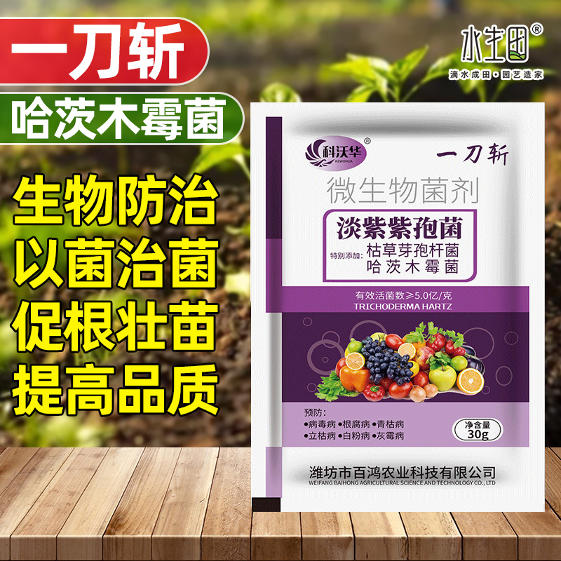 速发水生田重蔬斩哈茨木霉微生物菌剂淡紫紫孢菌真细抗一茬刀菜肥