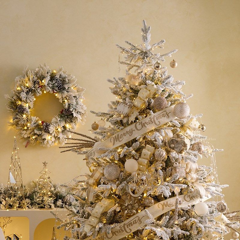 速发圣诞树2圣24新款2.4米大型0墅风家用圣诞树加密别诞装饰场景