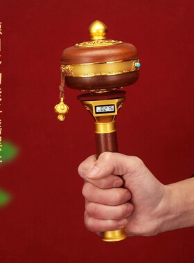 速发德田手摇自动记数转手转动浮雕实木合金双轴音静承西藏动摇转