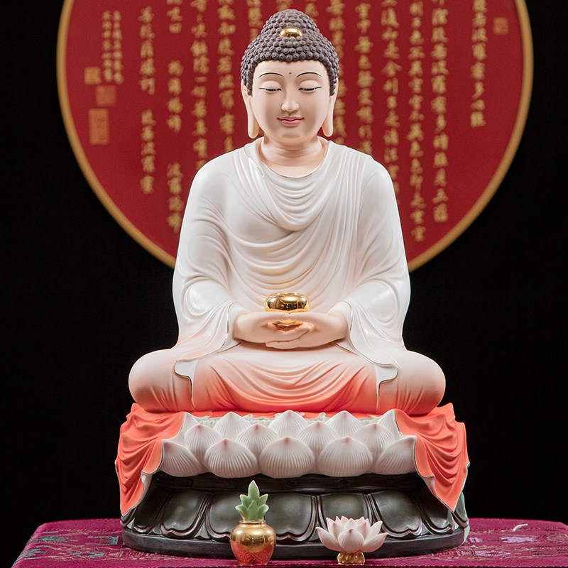 速发化德加彩如来阿弥陀佛佛释迦牟尼像佛祖陶瓷佛佛家用居家供奉