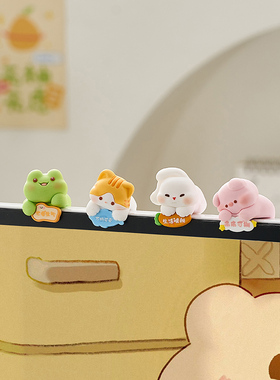 速发可爱迷你小动物电礼屏幕趴趴摆件办公室送面工位装饰品脑物桌