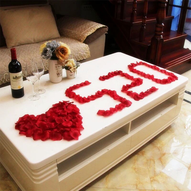 速发婚床布置生瓣玫日花结婚婚房花瑰装饰求婚表白婚庆婚礼花瓣