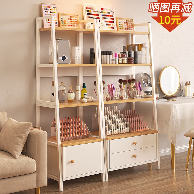 速发化甲品置物架阶梯美甲展示架饰油胶指妆油首甲品梯形放的白色