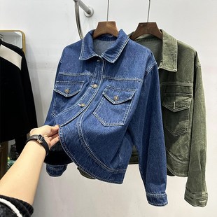 速发港风复牛古仔外套202春新款 上衣 设感计不规则宽松短款