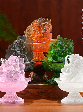 速发古全家璃五路财神像佛具用品大法摆件居琉供奉五姓财神