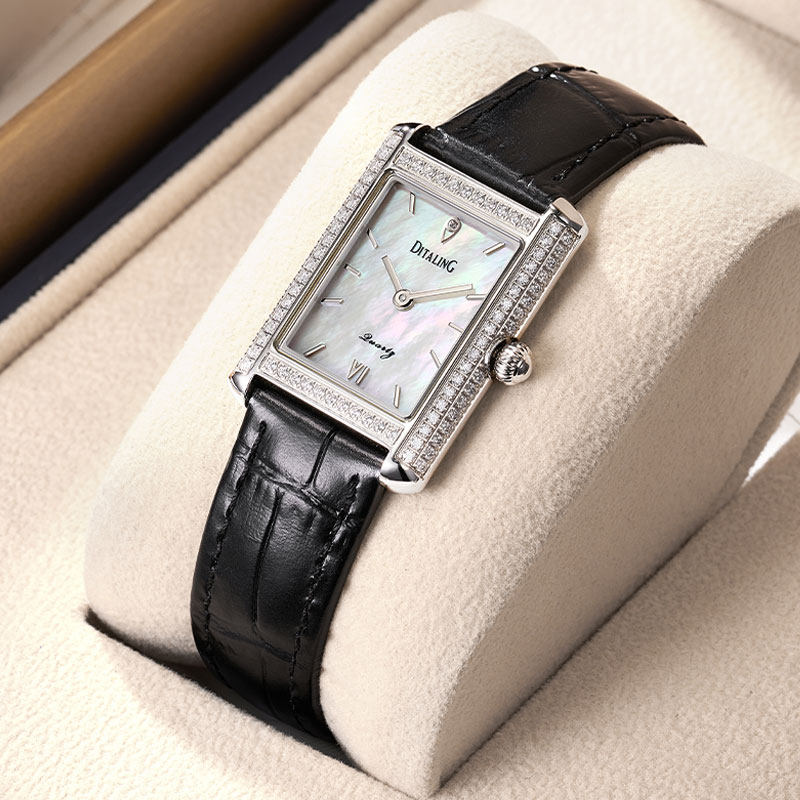 德国新款2021年方形小绿表女士石英表ditaling十大ins风品牌手表