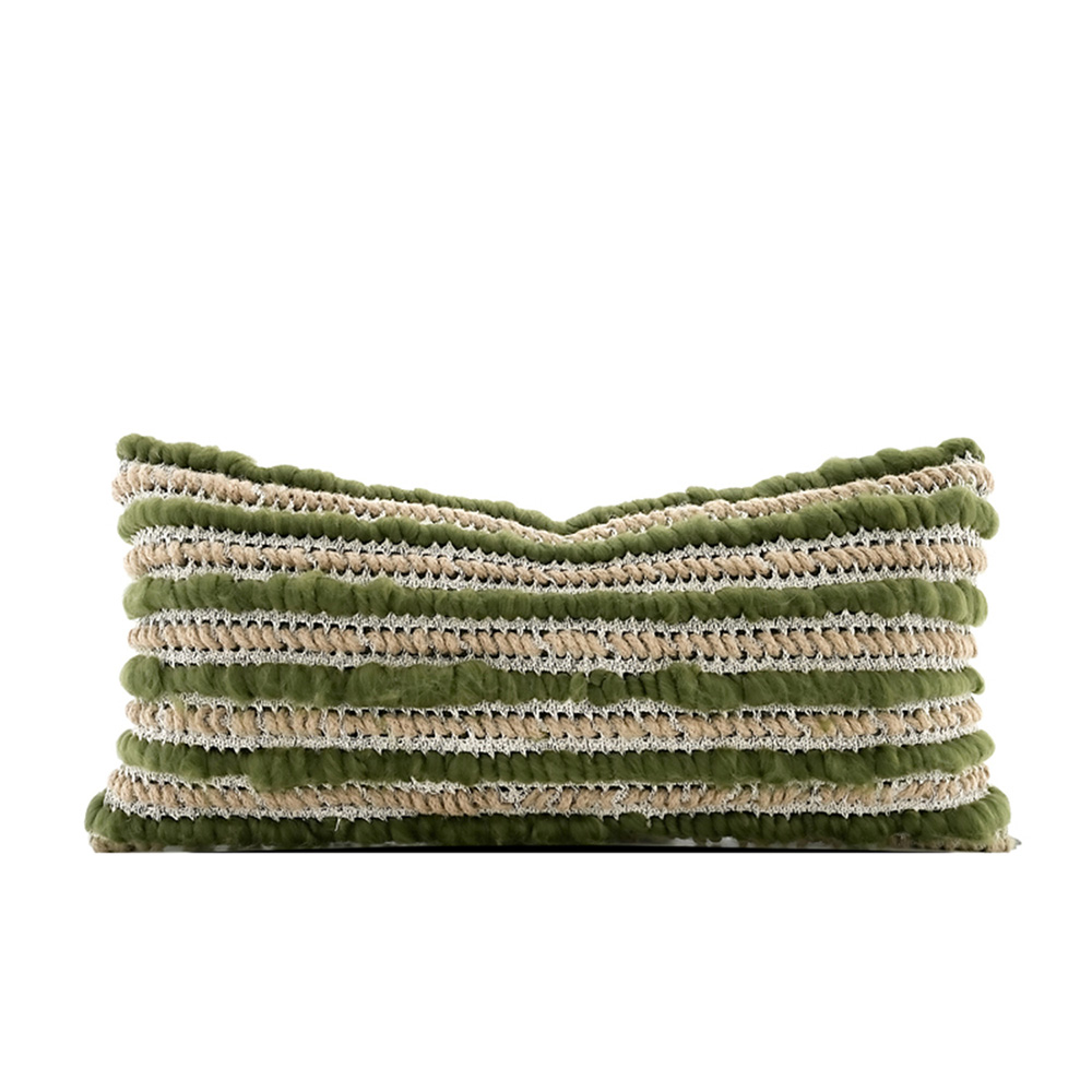 高级手工编织腰枕棉麻轻奢抱枕套