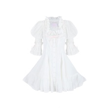 秋上新|象牙白 粉色抽绳复古木耳边上衣衬衫裙 Selkie Collection