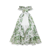 春上新｜象牙白底魔豆印花皇家马车礼服裙Selkie collection