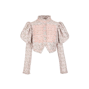 布里奇顿联名|西装外套 浮雕白底粉色美淇提花Selkie collection