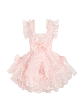 NYE新年礼物|冰糖草莓 柔粉色珠片 气泡连衣裙 Selkie collection