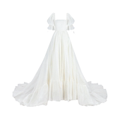 真心系列｜大拖尾婚纱礼服裙 象牙白丝棉礼服裙Selkie collection