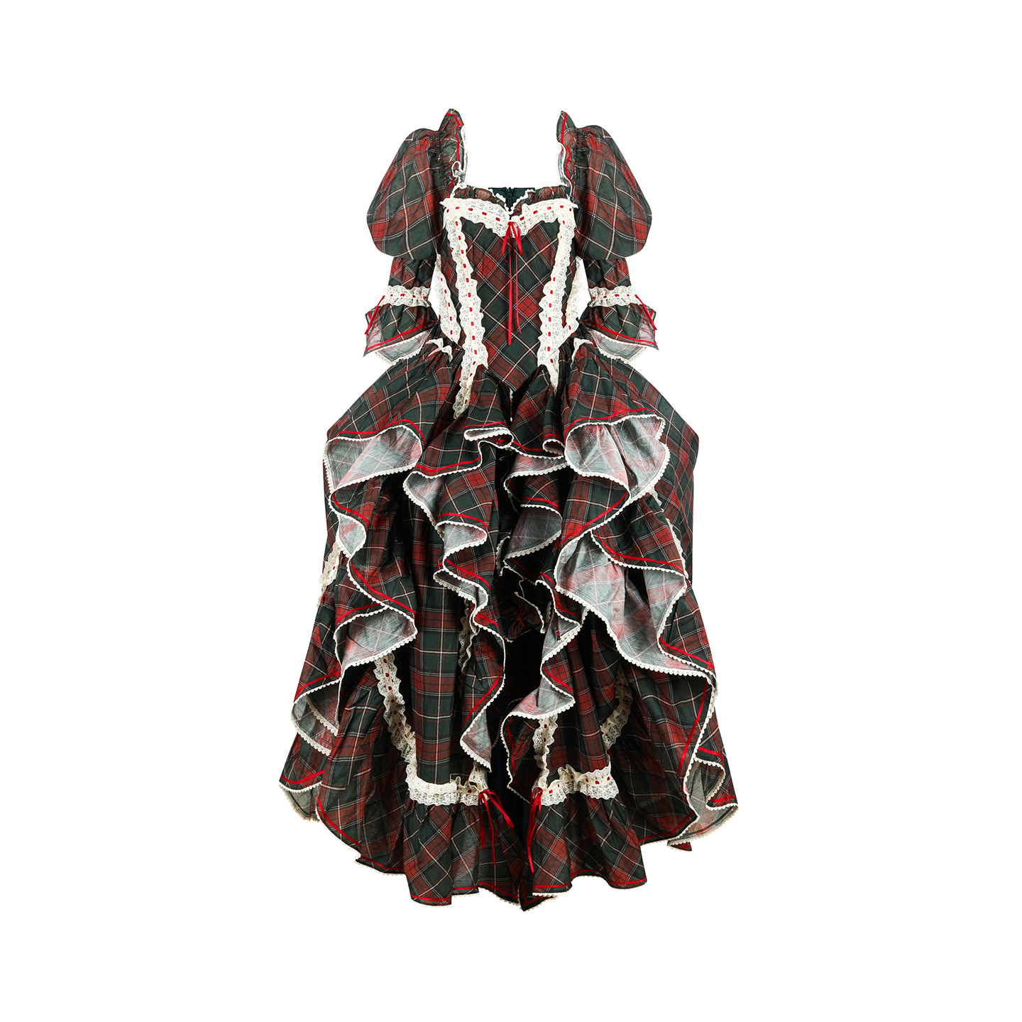 圣诞特辑|典藏传承圣诞快乐格纹 中袖礼服裙Selkie Collection