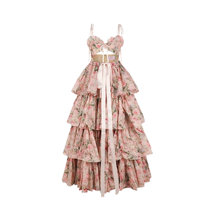 【经典系列】香槟裙礼服套装裙摆可拆 橘粉玫瑰Selkie Collection