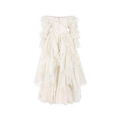 Selkie象牙白复古重工礼服裙