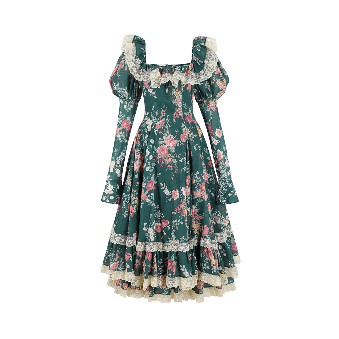 圣诞特辑| 玩具特工 纯棉连衣裙 绿底庄园印花Selkie Collection