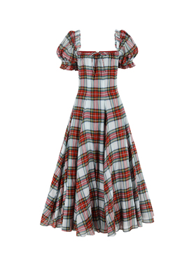 圣诞特辑|啤酒节红格子 花园派对纯棉连衣裙