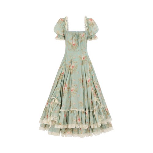 夏上新|银幕之梦长裙 青蓝底自然赞歌印花 26夏Selkie Collection