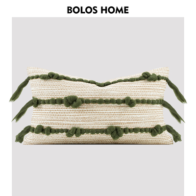 柏洛斯Zephyr『墨古』简约轻奢绿色高级感样板间儿童房抱枕腰靠垫