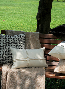 柏洛斯Venting艺术与生活黑白高档别墅私人会所沙发组合抱枕垫