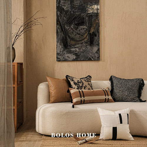 柏洛斯Silent wind时暮系列轻奢客厅沙发背靠腰垫抱枕组合高级感