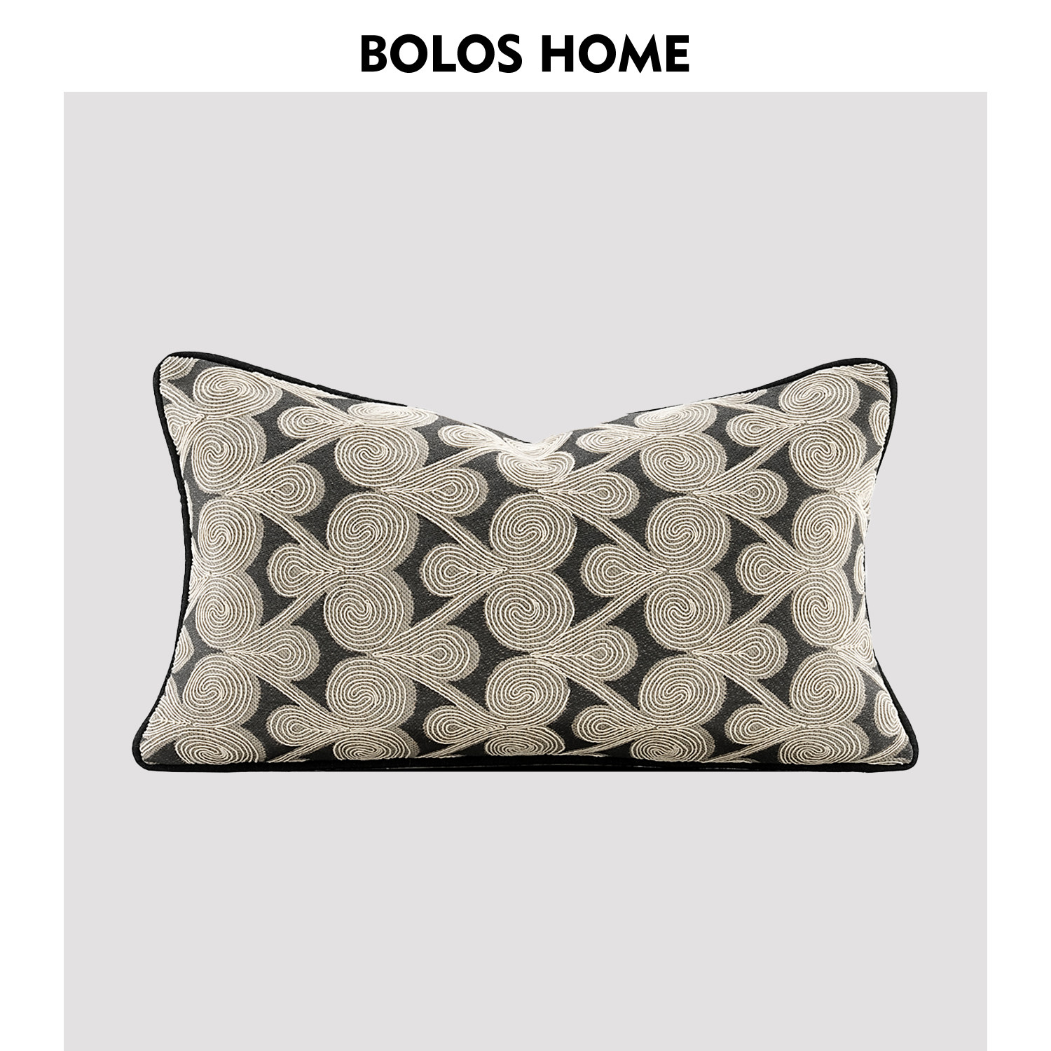 柏洛斯KinDya〖金蝶〗轻奢中古陀螺纹棉麻沙发方枕样板间卧室抱枕