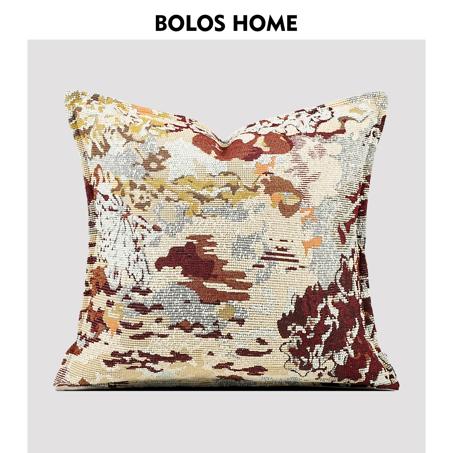 BOLOS HOME 轻奢老钱风客厅沙发抱枕别墅样板间靠垫提花纹理靠枕