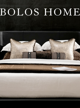 柏洛斯Camille『山茶』轻奢高端腰枕背靠垫高级感样板间酒店床上