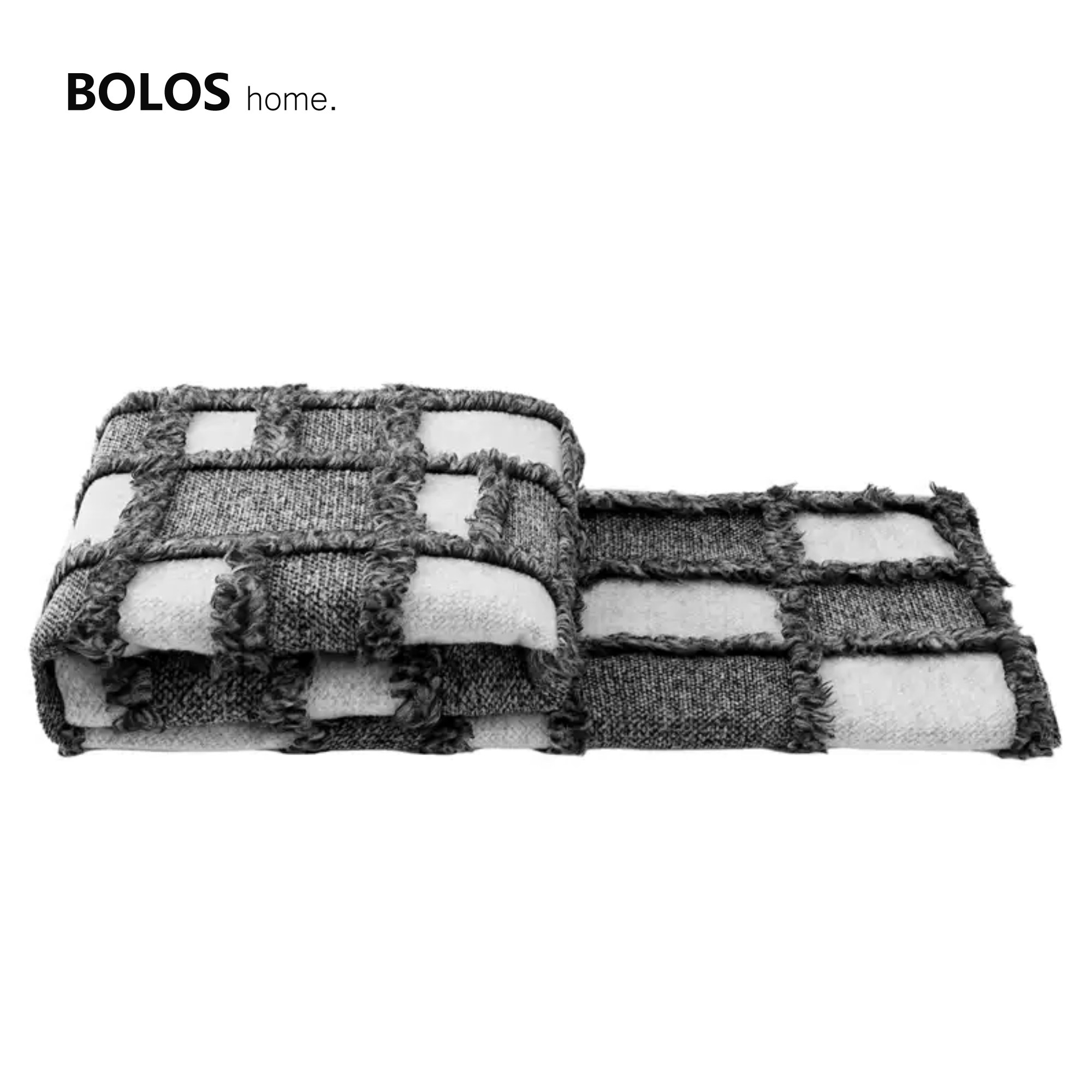 柏洛斯Puzzle轻奢高级羊毛混纺黑白方块搭毯床尾毯沙发披肩搭巾,床上用品,休闲毯/毛毯/绒毯,淘宝优惠券,粉丝福利购,淘宝优惠卷