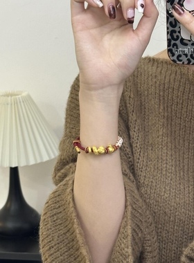 福袋蛇年纯金黄金小金蛇生肖蛇足金999手链女送女友老婆七夕礼物