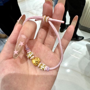 福袋KT猫黄金hello Kitty凯蒂猫手链999足金送女友七夕情人节礼物
