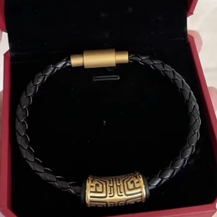 黄金手链饕餮图腾足金999男生手串纯金送男友送女友老婆七夕礼物