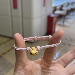 KT猫黄金hello Kitty手链女999足金猫背小熊送女友七夕情人节礼物