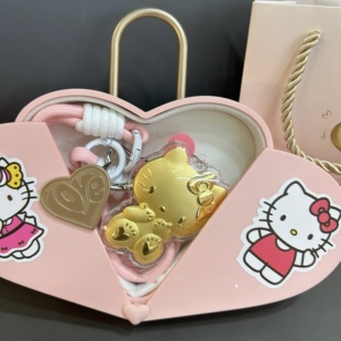 hello kitty黄金手机挂件足金999凯蒂猫kt猫送女友七夕情人节礼物