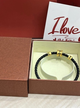 黄金黑金刺青信念字母定制手链男999足金送女友男友老婆七夕礼物