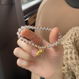 黄金好柿花生手链足金999吊坠纯金新款送女友老婆七夕情人节礼物