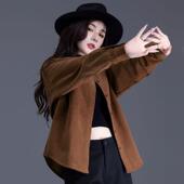 上衣开衫 长袖 条绒衬衣高级感小个子外套秋冬2026年新款 灯芯绒衬衫