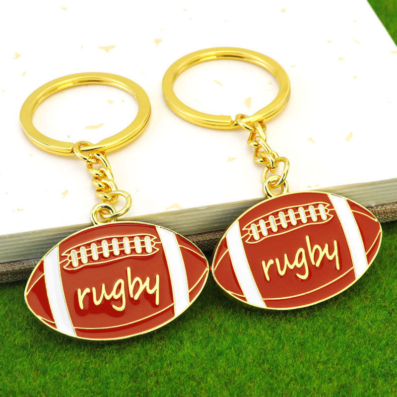跨境定制橄榄球钥匙扣挂件俱乐部纪念小礼品美式橄榄球周边小礼物