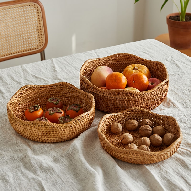 藤编水果篮手工编织收纳筐