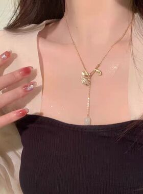 复古浪漫精致仙气贝壳玫瑰花项链