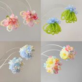 氧气早春 超仙森系小清新耳饰 粉色串珠缤纷海棠朵耳钉耳环新款