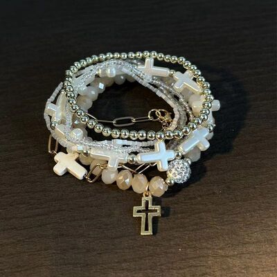 Vintage古着配饰 RosyCross手链 金色串珠小众叠戴链复古古著饰品