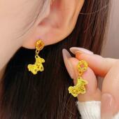 马上有钱碎冰耳钉小马耳环气质耳饰秋冬款 新款 中式 马年暴富生肖